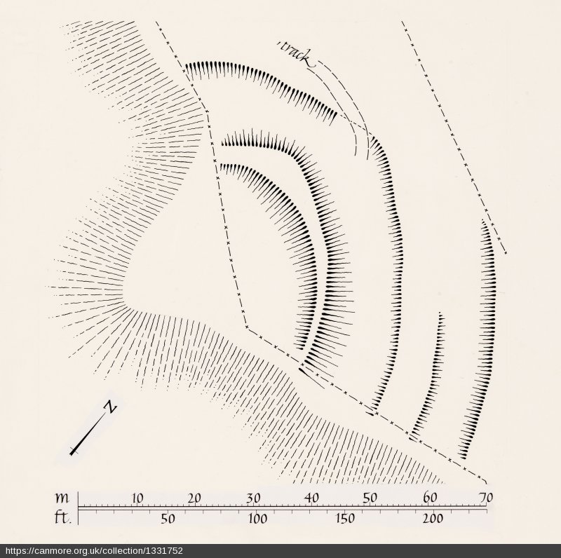 Site plan of Castle Qua, Cartland Craigs. Copyright Canmore