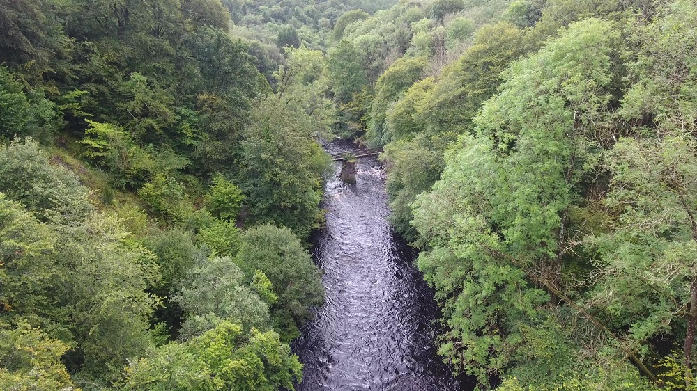 Funds generated from the felled timber will go towards the repair of the White Bridge, courtesy of  Bjorn Aern, Drone Scotland, www.dronescotland.com