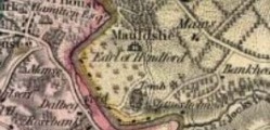 Mauldslie as shown in William Forrest’s map of the County of Lanark (Imprint 1816). By permission of the National Library of Scotland.