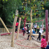 Children play on the climbing frame at Clearburn